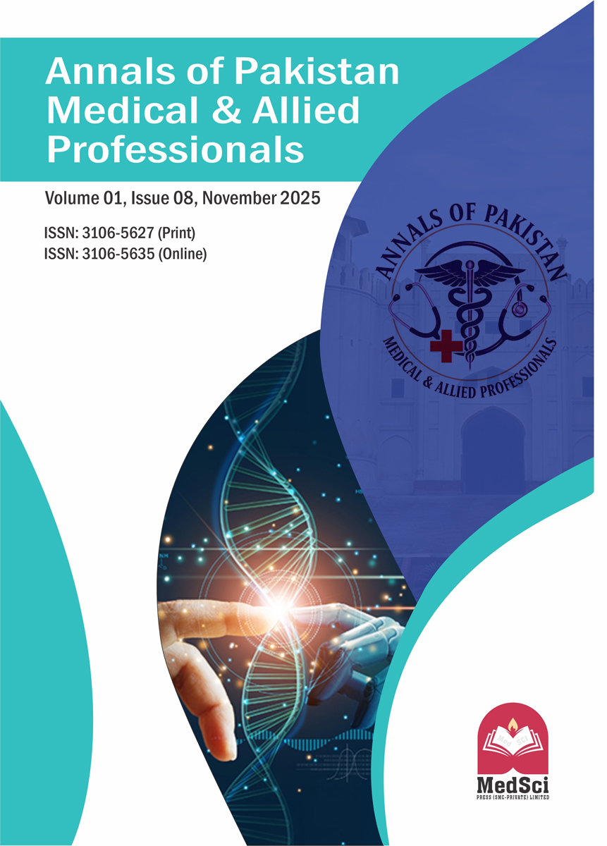 					View Vol. 1 No. 8, November (2025): Annals of Pakistan Medical & Allied Professionals
				